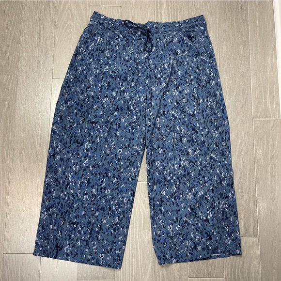 Athleta Avenue Printed Wide Leg Crop Pant in Allure Navy Plus Size 16 980443 NEW - Picture 10 of 13
